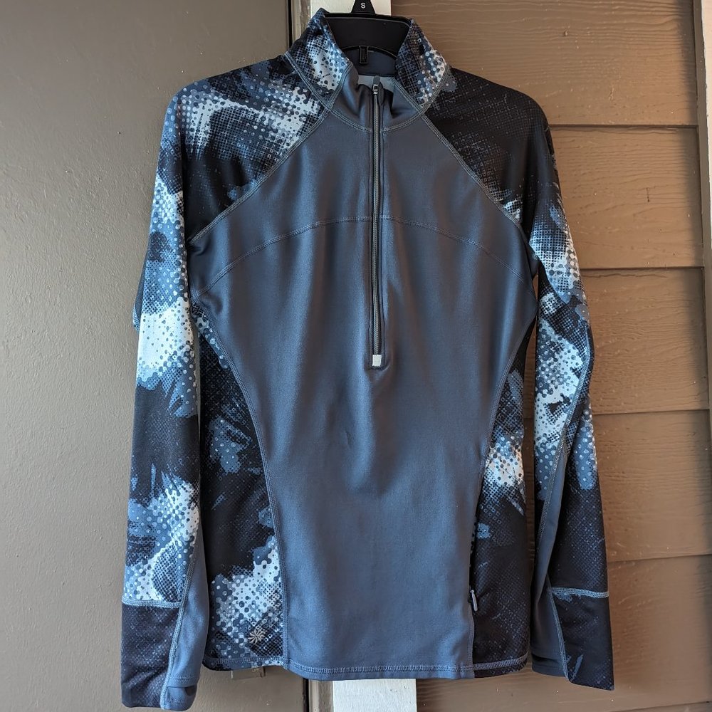 Athleta Running Wild Half Zip 2.0 El Iron Blue. Size small